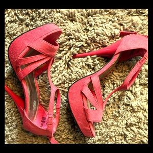Sz 9 Pink Strappy Heels Charlotte Russe